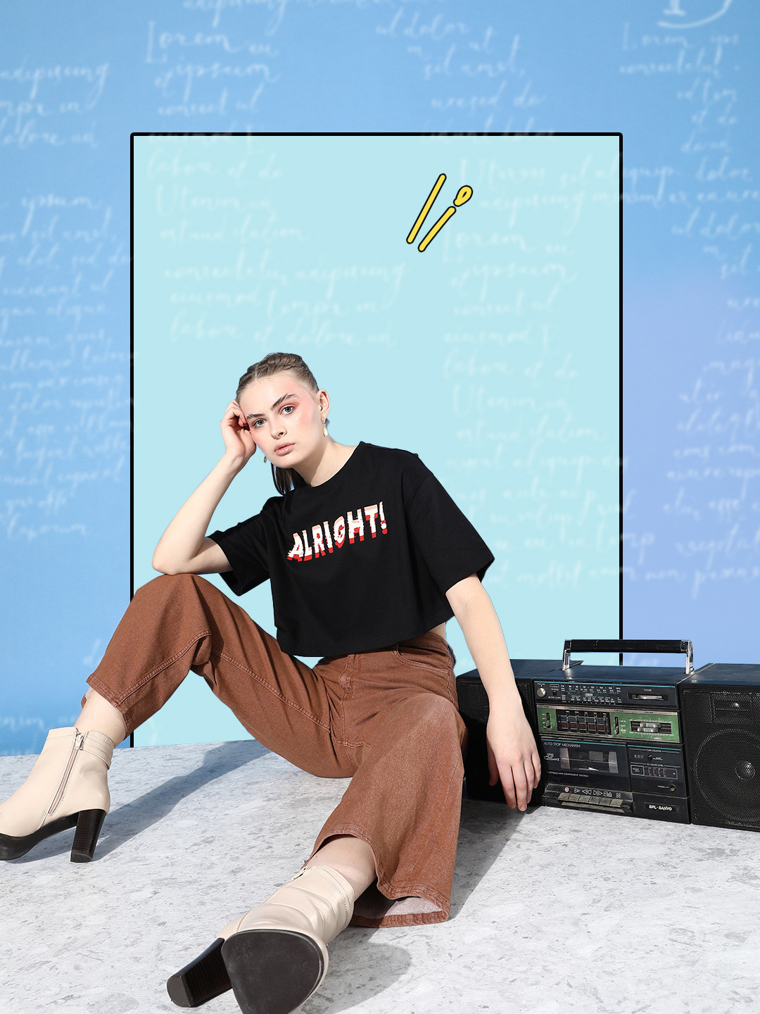 DressBerry Women Dusty Brown Flared Fit Stretchable Preppy College Cool Y2K Fits Jeans