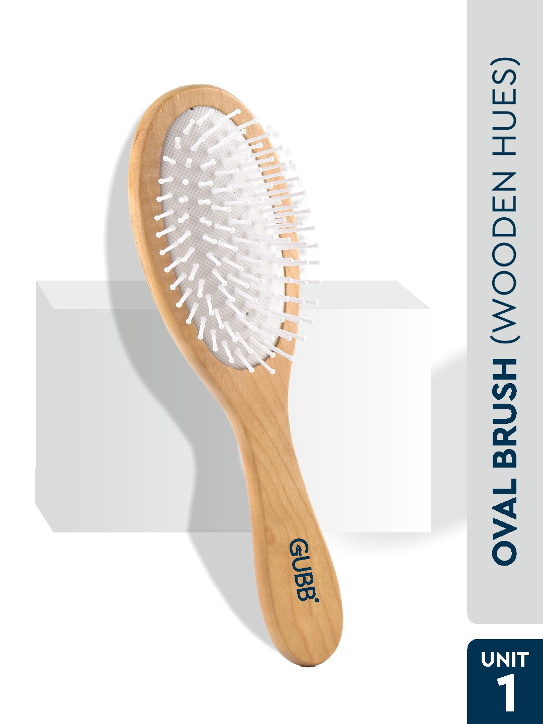 GUBB Tipped Bristles Oval Broad Wooden Hues Hair Brush for Smooth Tangle Free Hair