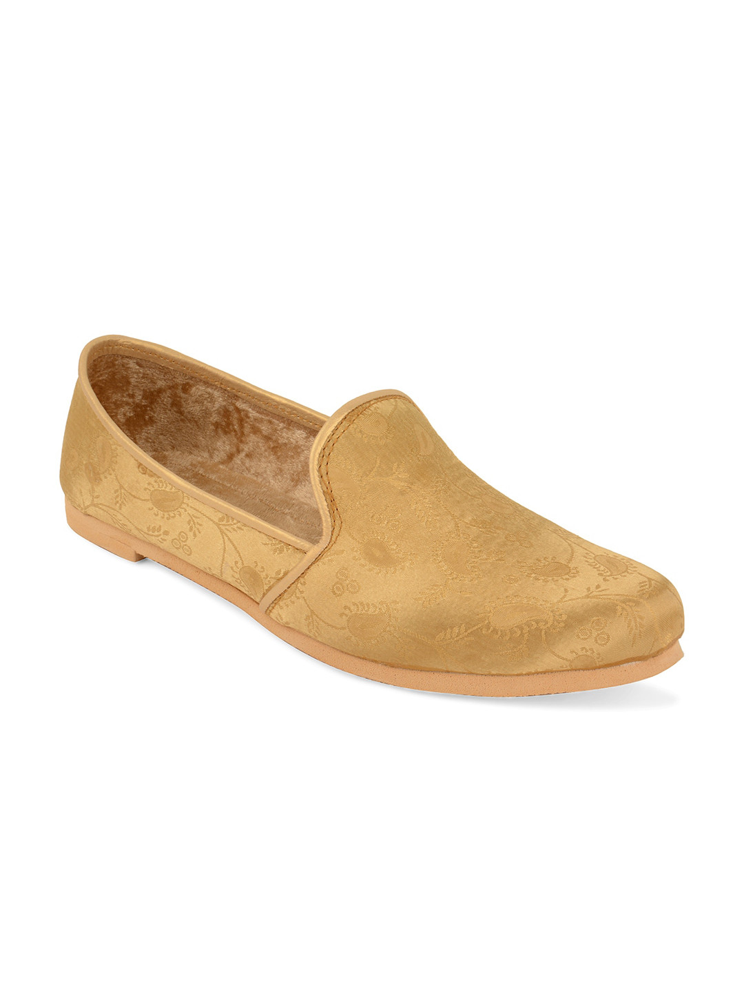 DESI COLOUR Men Gold-Toned Loafers