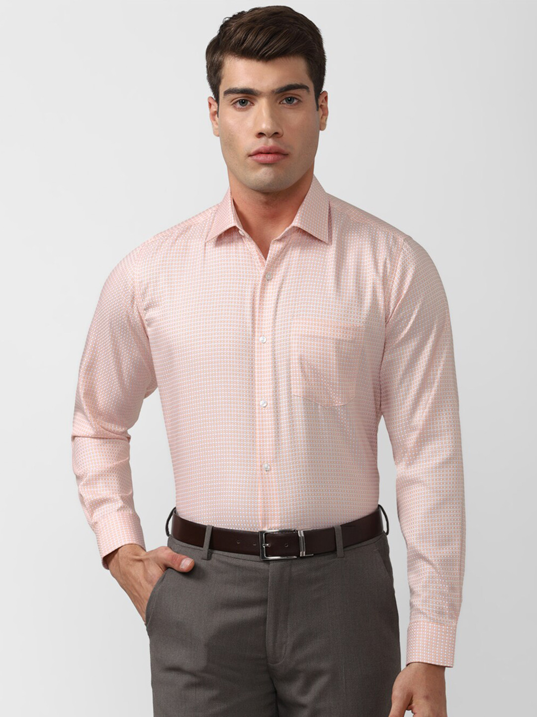 Van Heusen Men Beige Formal Shirt
