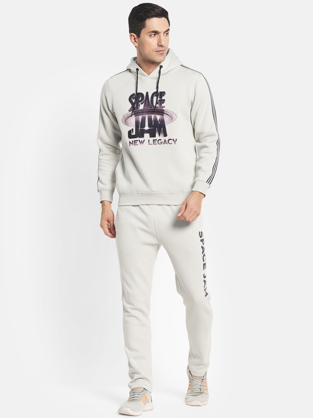 Octave Men Grey Graphic Print Tracksuits