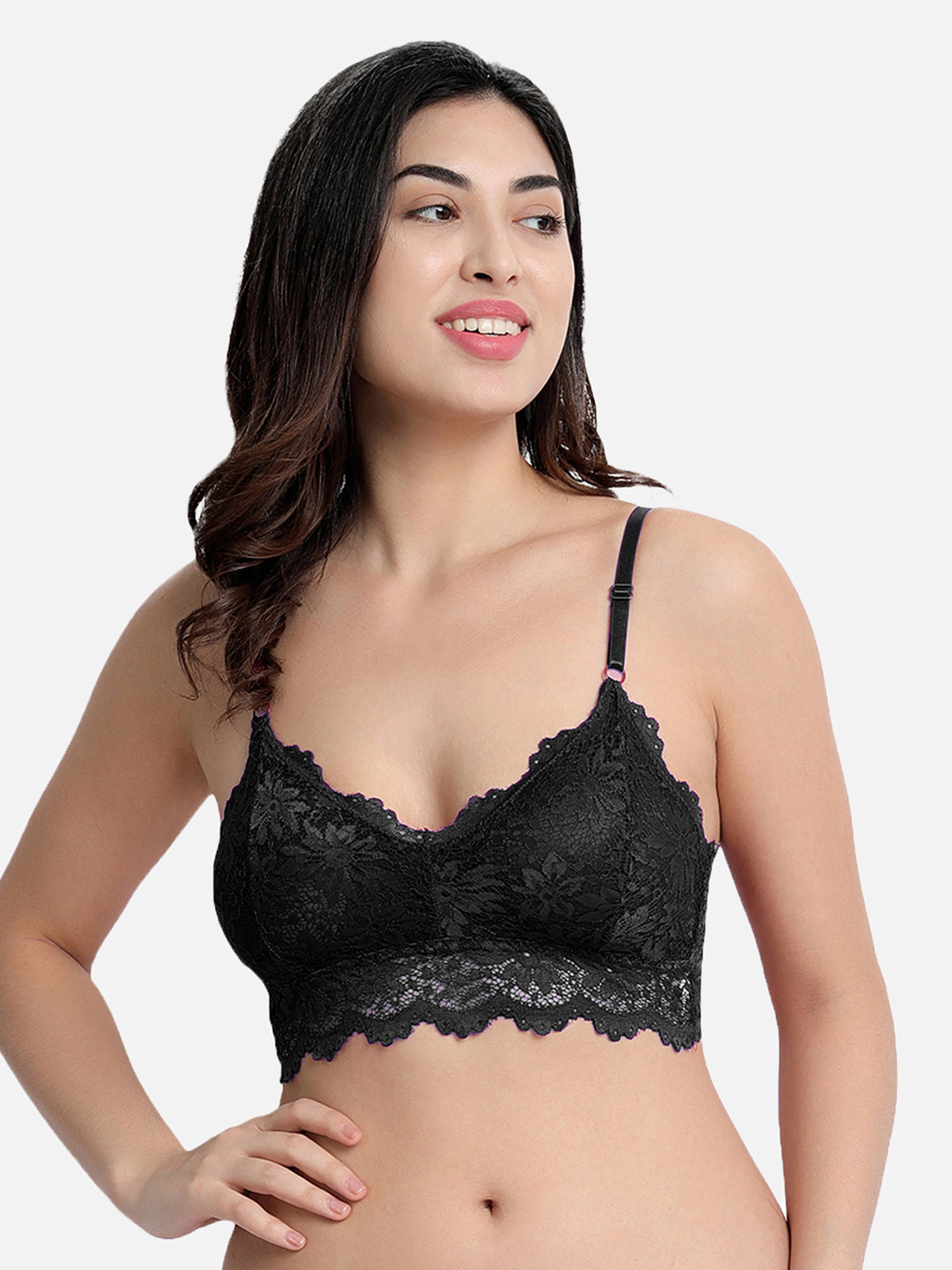 Gopalvilla Black Bralette Bra Lightly Padded