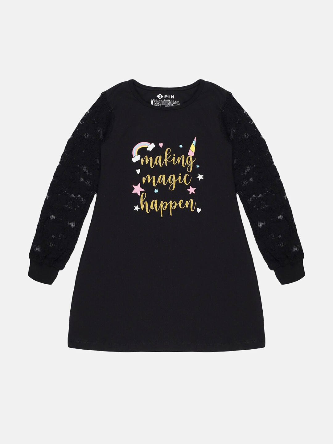 3PIN Black A-Line Dress