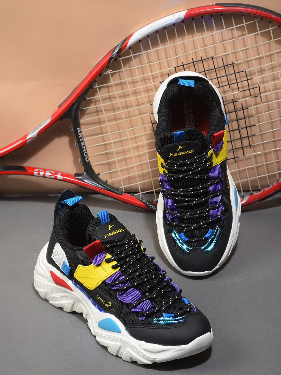 ABROS Women Black Mesh Running Shoes