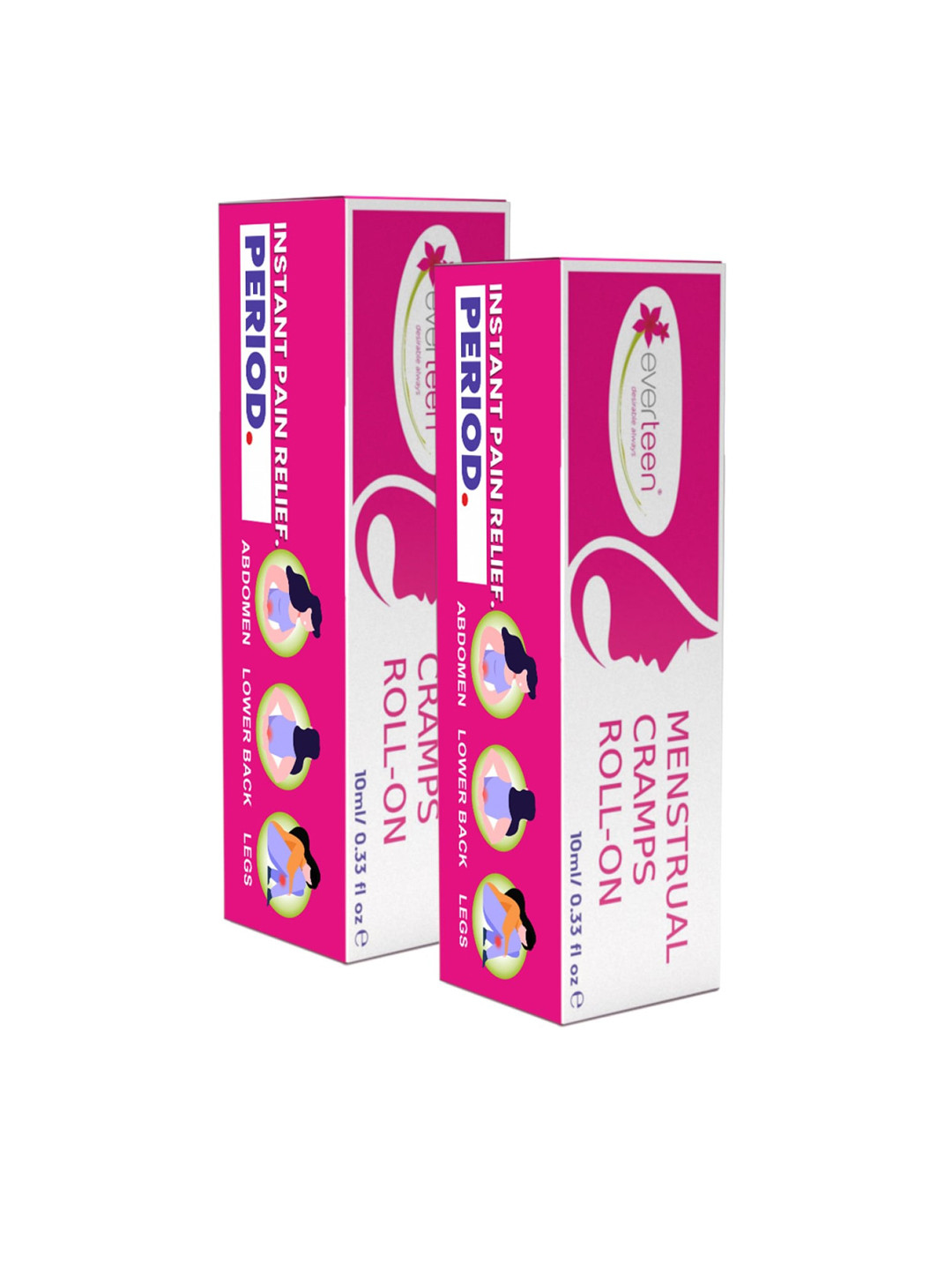 everteen Set of 2 Menstrual Cramps Roll-On for Period Pain Relief with Lavender- 10ml each
