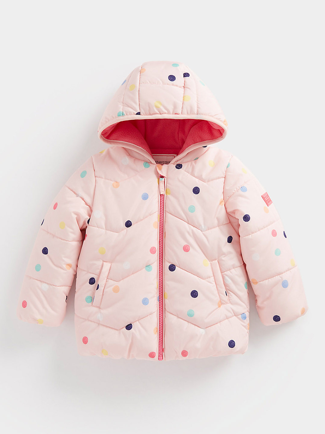 mothercare Girls Polka Dot Print Puffer Jacket