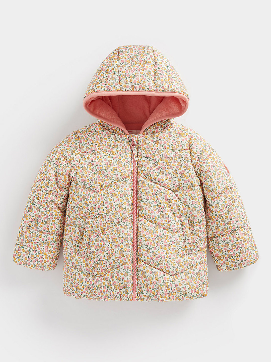 mothercare Girls Floral Print Puffer Jacket