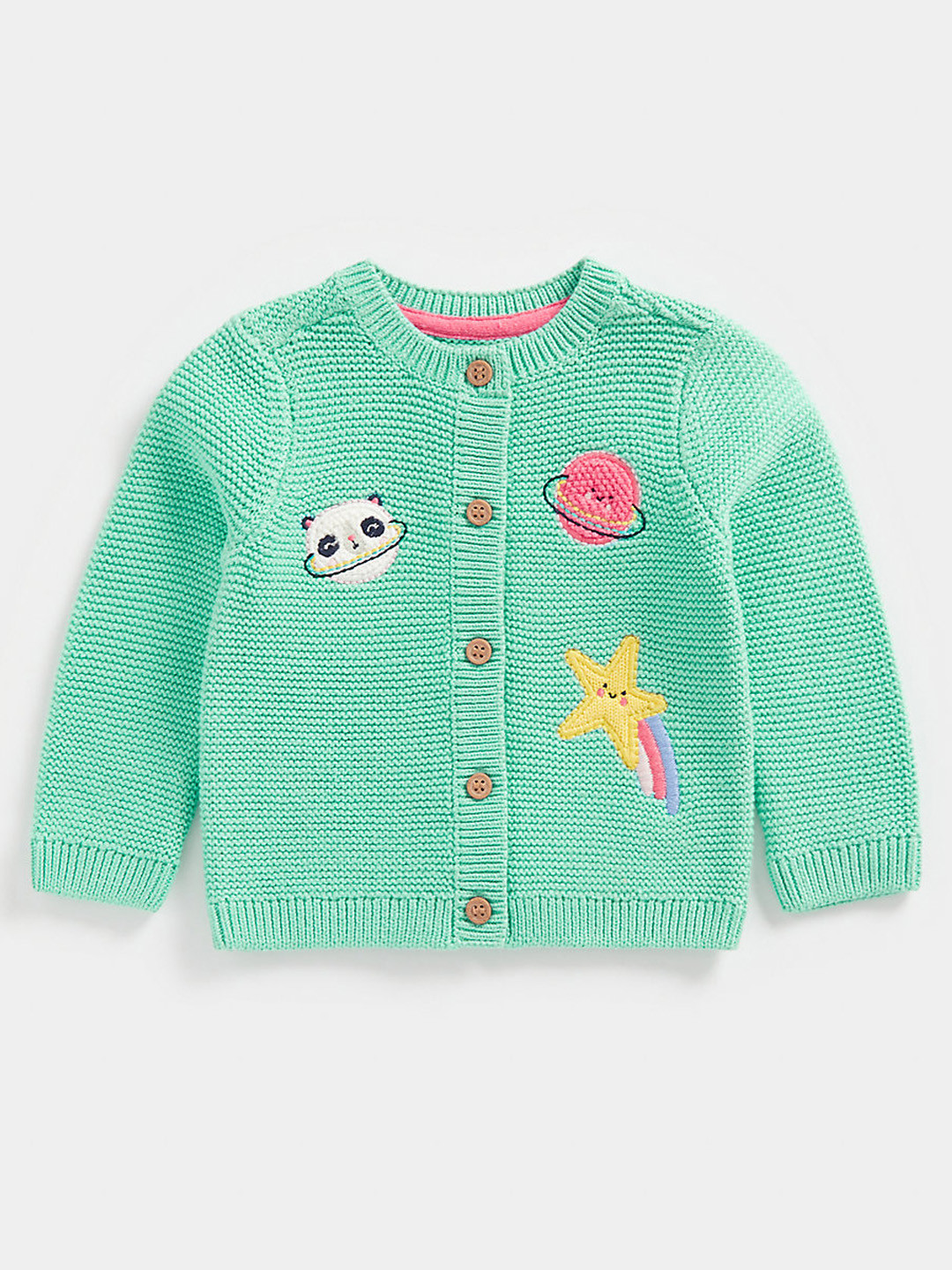 mothercare Infant Girls Green Embroidered Cardigan