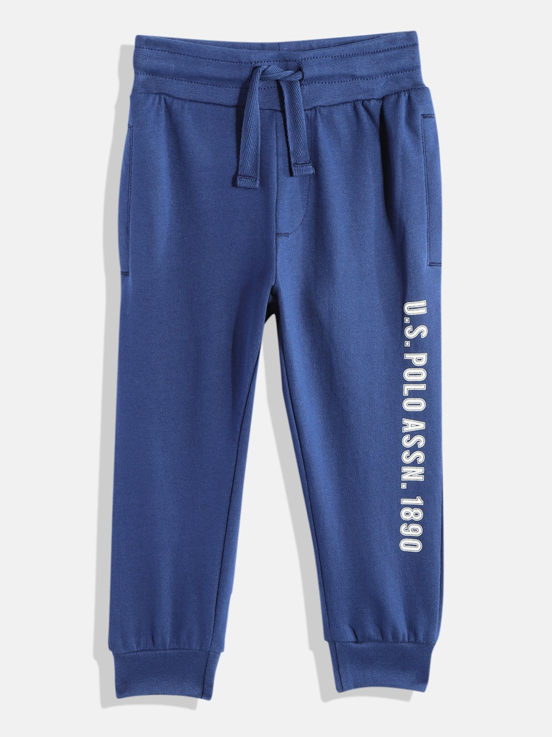 U.S. Polo Assn. Kids Boys Blue Brand Logo Pure Cotton Joggers