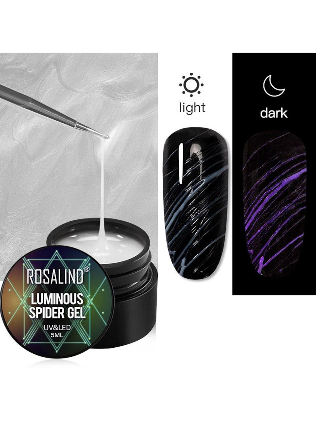 ROSALIND UV & LED Nail Art Luminous Spider Nail Gel 5ml - Shade A917