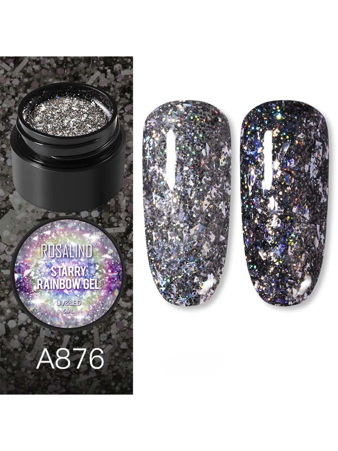 ROSALIND Shiny Nail Gel Polish - A876 - 5 ml