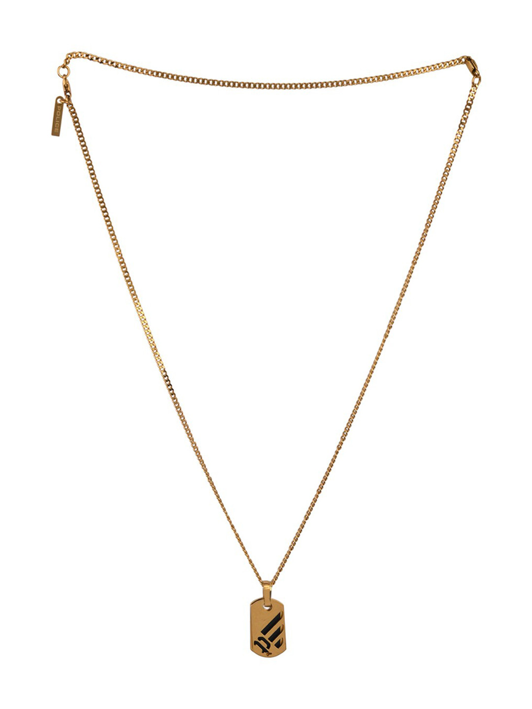 Police Urban Rebel Lattitude Men Gold-Toned Necklace