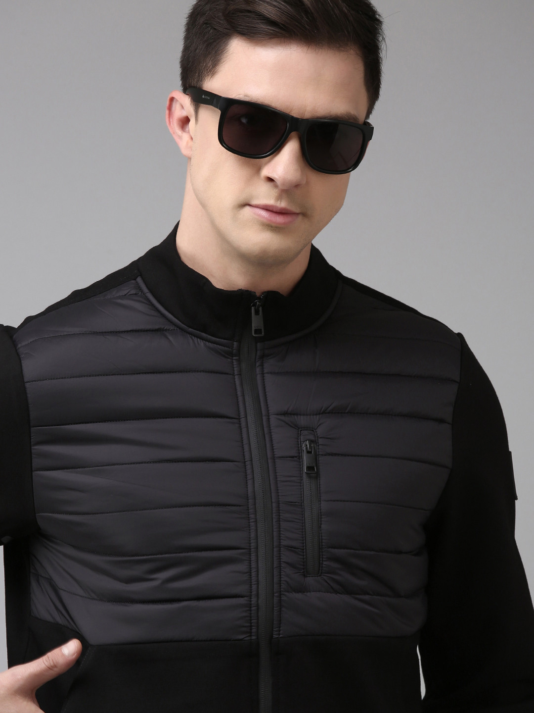 U S Polo Assn Men Black Solid Padded Jacket