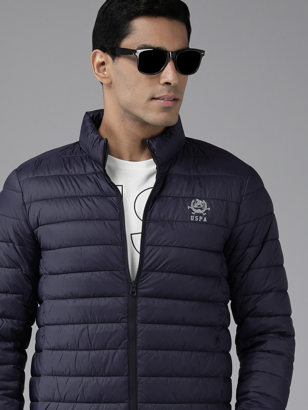 U S Polo Assn Men Navy Blue Puffer Jacket