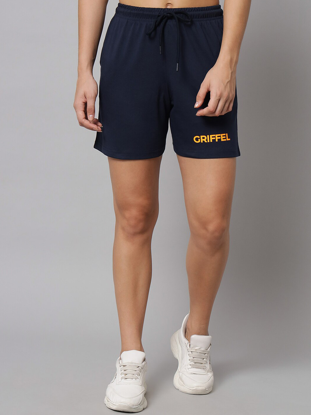 GRIFFEL Women Navy Blue Loose Fit Sports Shorts