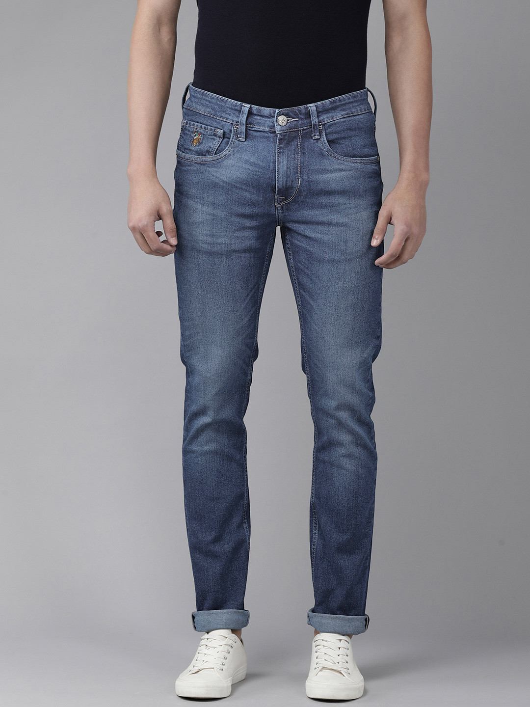 U S Polo Assn Denim Co Men Blue Skinny Fit Light Fade Stretchable Jeans