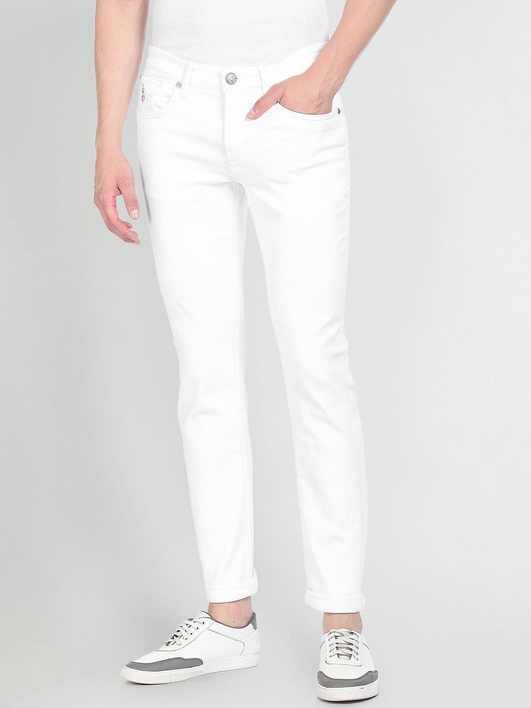 U.S. Polo Assn. Denim Co. Brandon Slim Tapered White Jeans