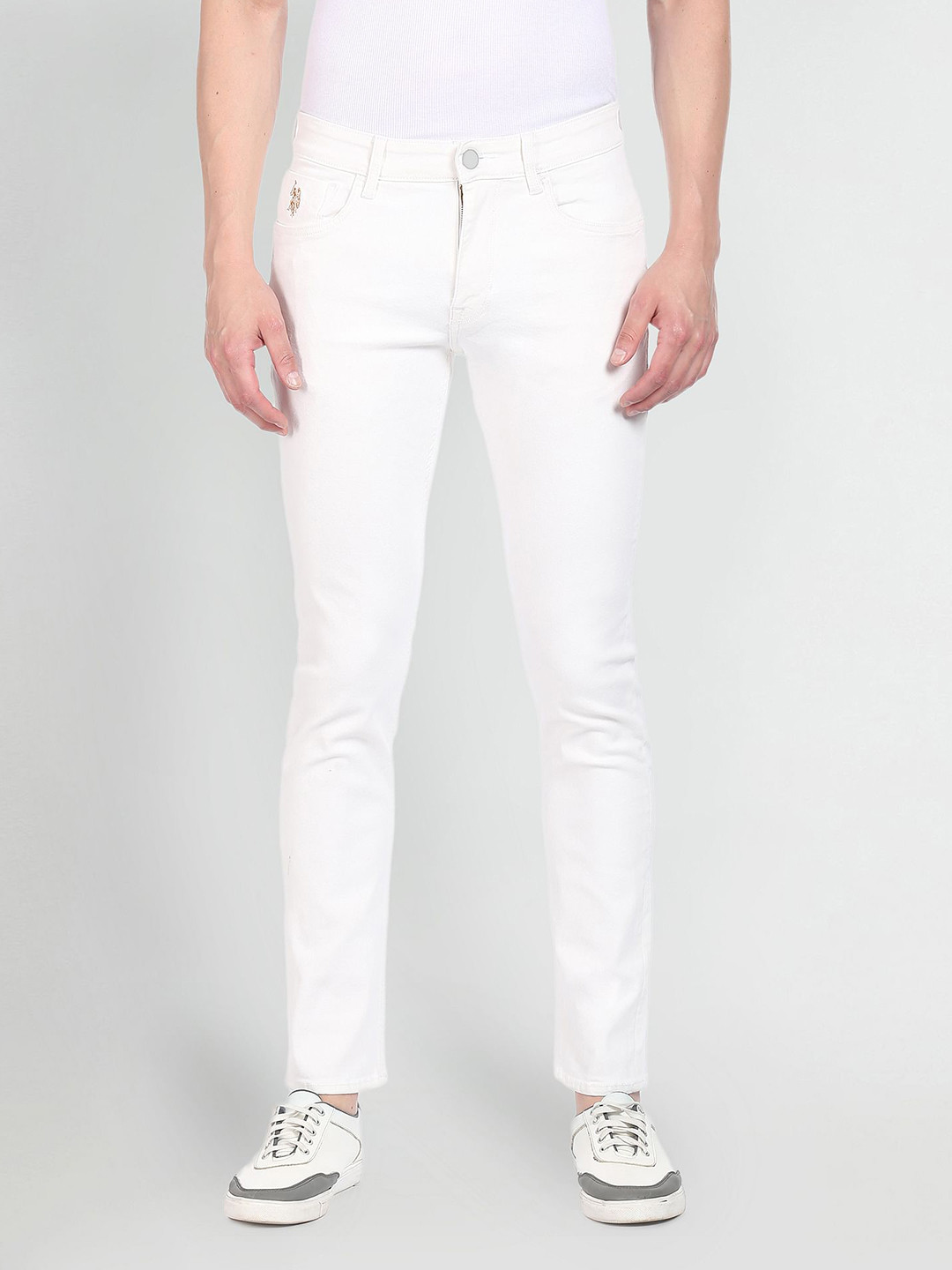 U.S. Polo Assn. Denim Co. Brandon Slim Tapered White Jeans