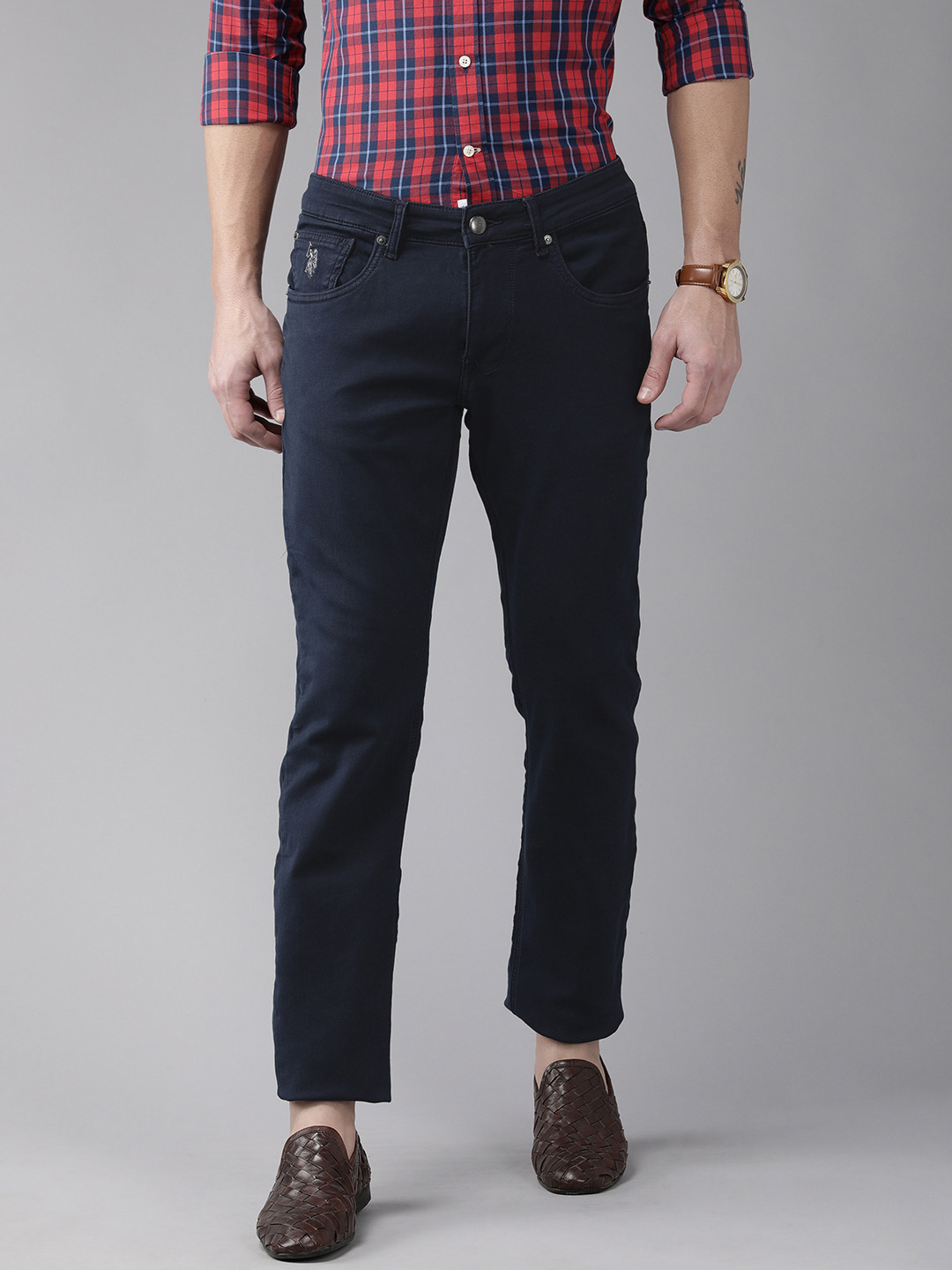 U S Polo Assn Denim Co Men Navy Blue Slim Fit Stretchable Casual Jeans