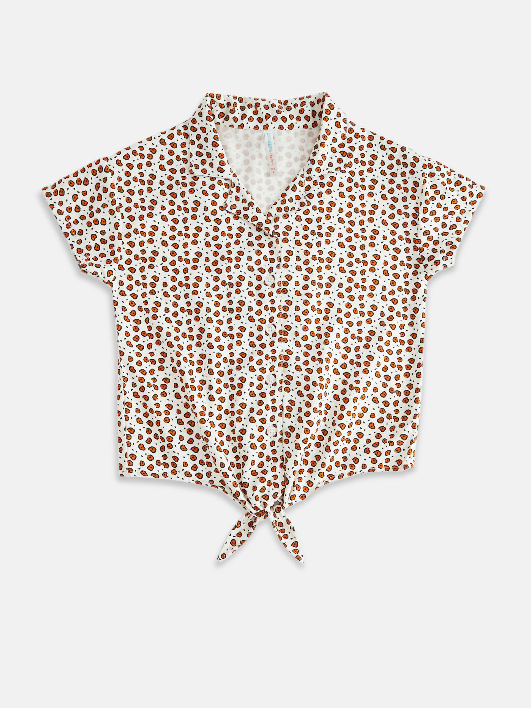 Pantaloons Junior Off White Print Shirt Style Top
