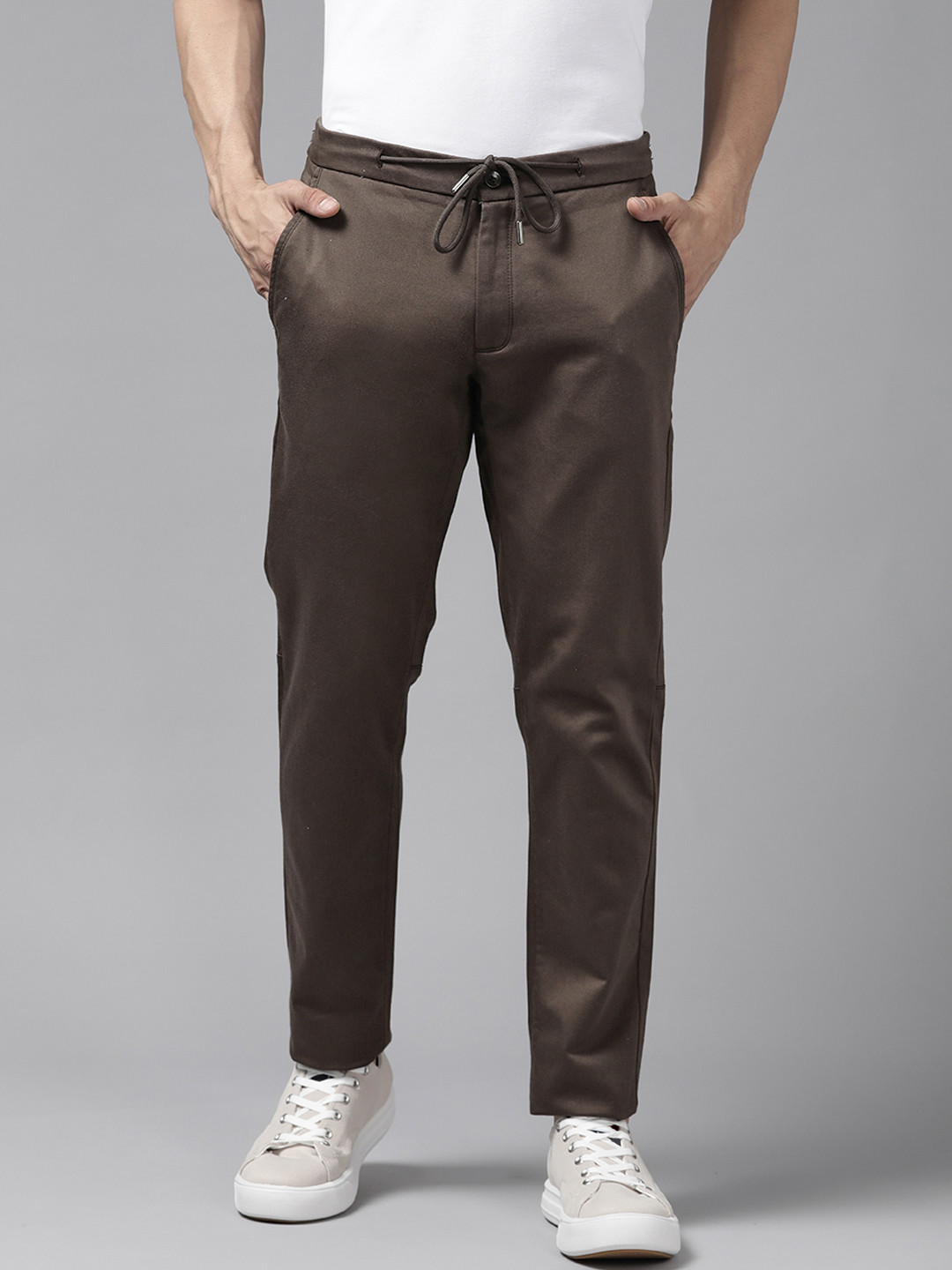 Blackberrys Men Coffee Brown Phoenix Slim Fit Trousers