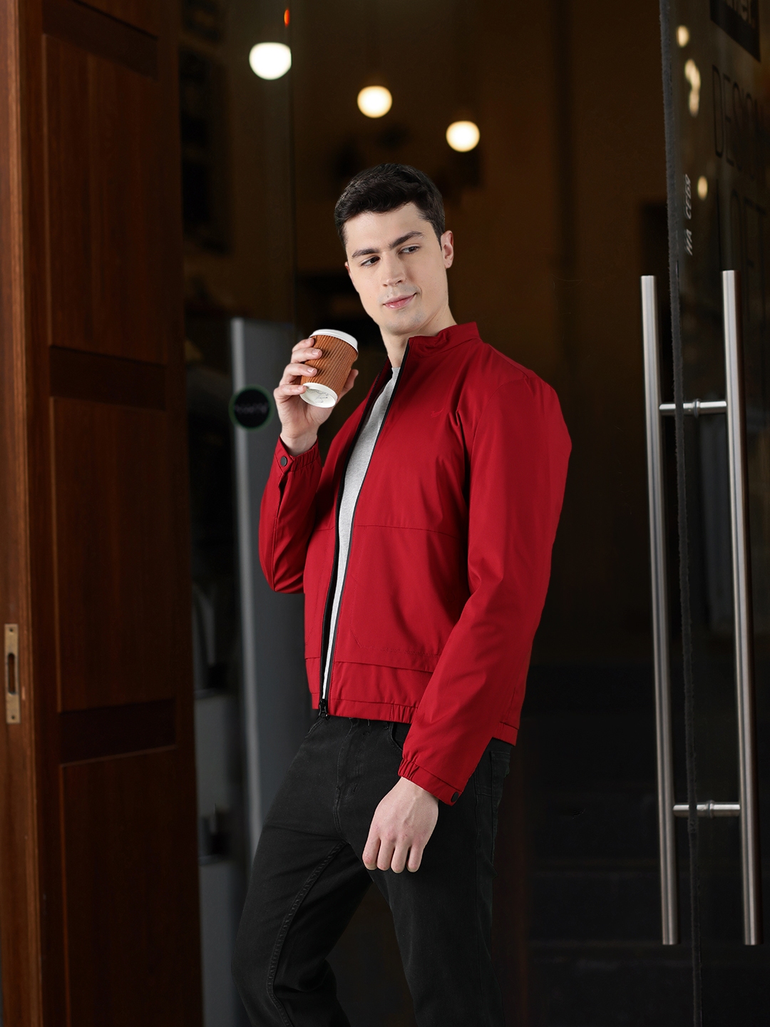 Red tailored jacket on sale