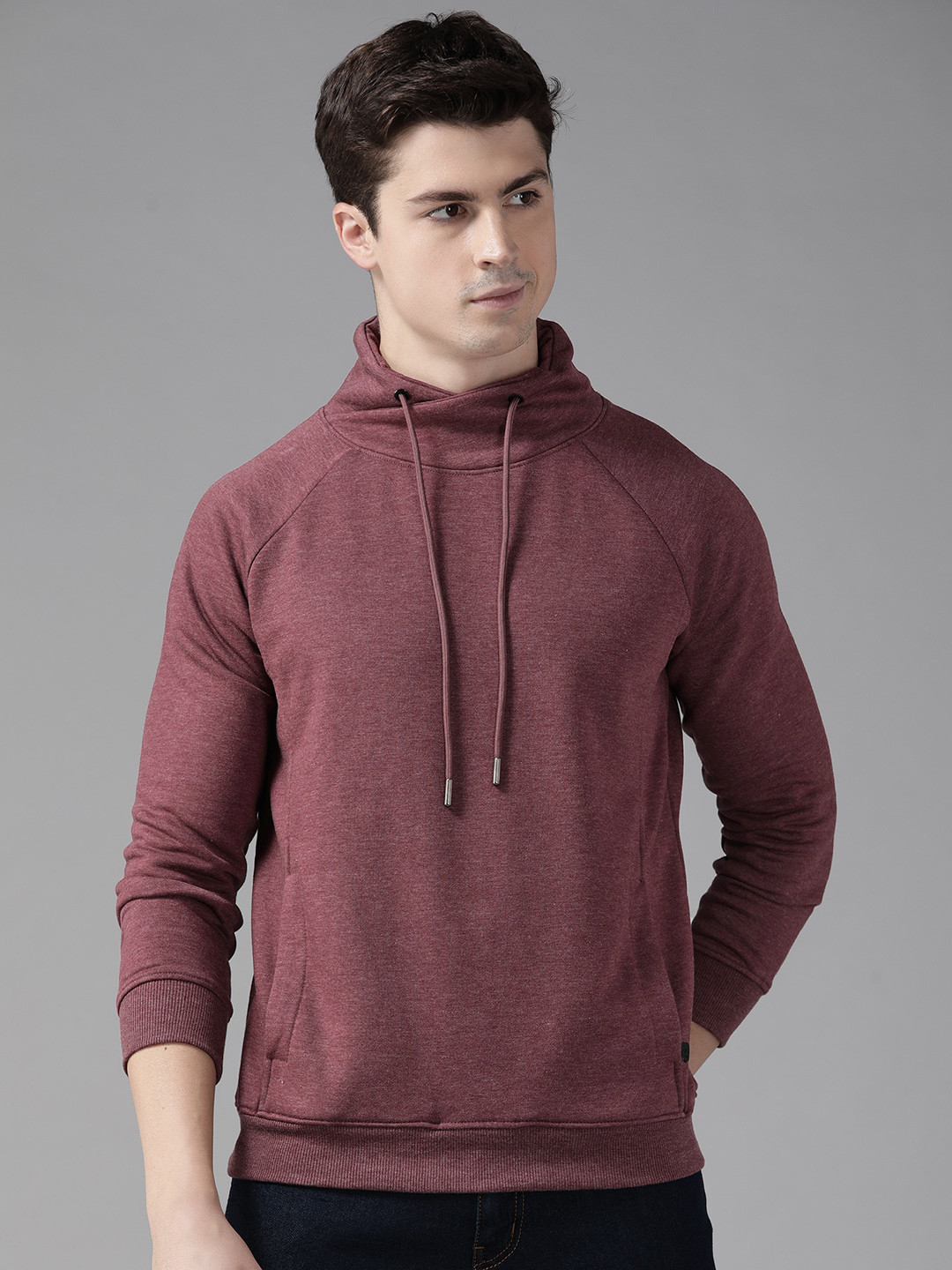 Blackberrys Men Solid Turtle Neck Insert Pockets Sweatshirt