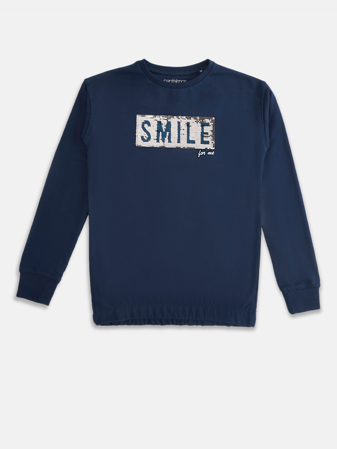 Pantaloons Junior Girls Navy Blue Typography T-shirt