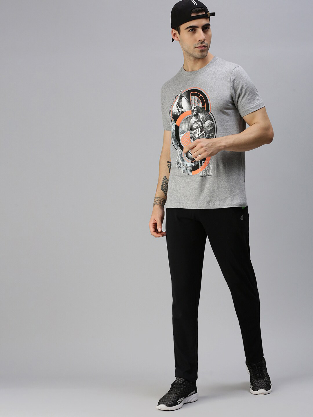 ONN Men Grey Typography Printed T-shirt