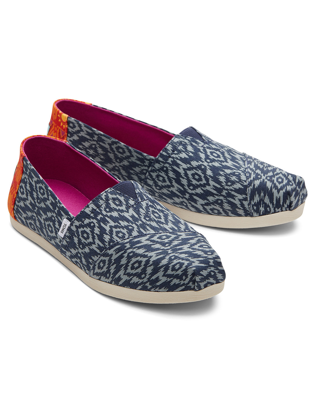TOMS Women Navy Blue Alpargata Cloudbound Diamonds Ikat Printed Slip-On Sneakers