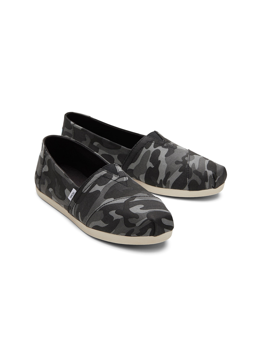 TOMS Women Black Alpargata Cloudbound Forest Camo Printed Slip-On Sneakers
