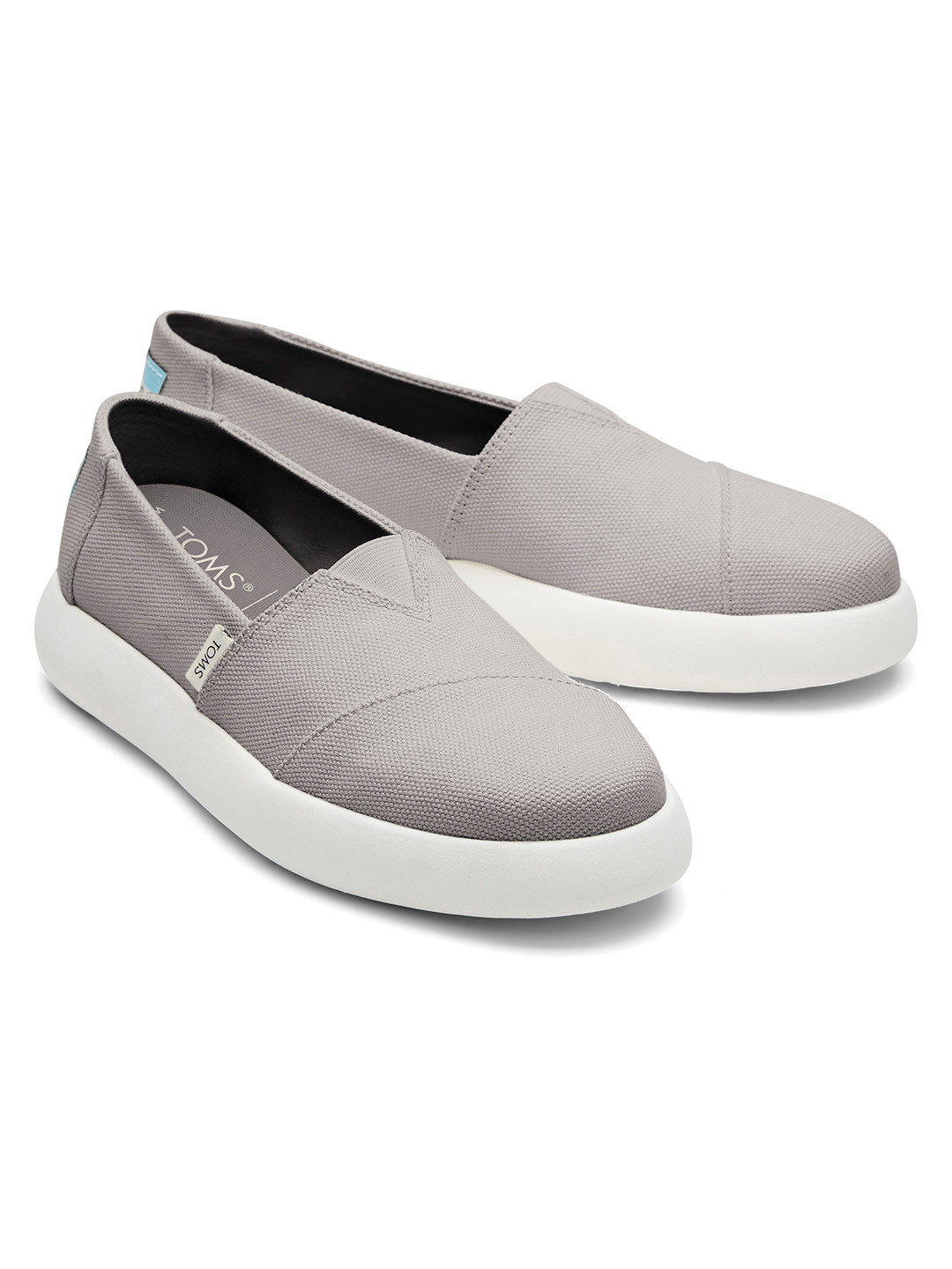 TOMS Women Grey Alpargata Mallow Heritage Canvas Slip-On Sneakers