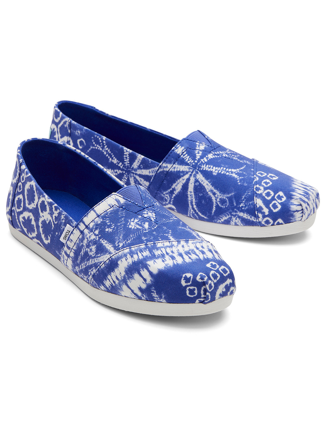 TOMS Women Blue Alpargata Cloudbound Ultramarine Batik Printed Slip-On Sneakers
