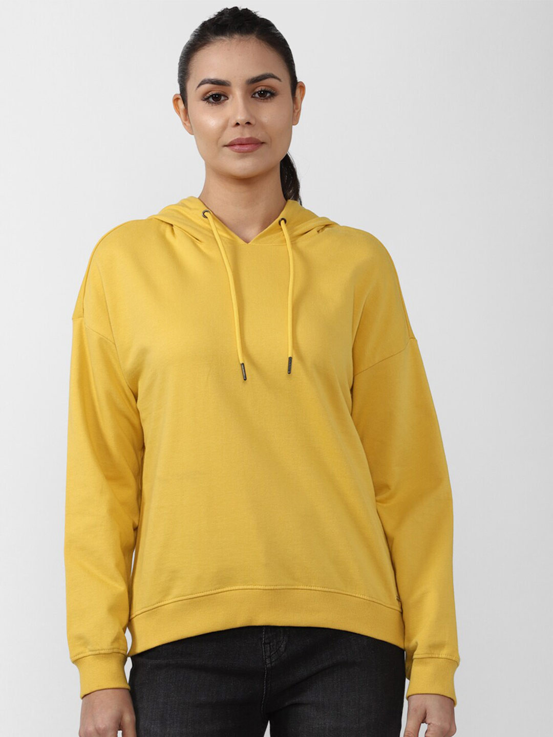 Van Heusen Women Yellow Hooded Sweatshirt