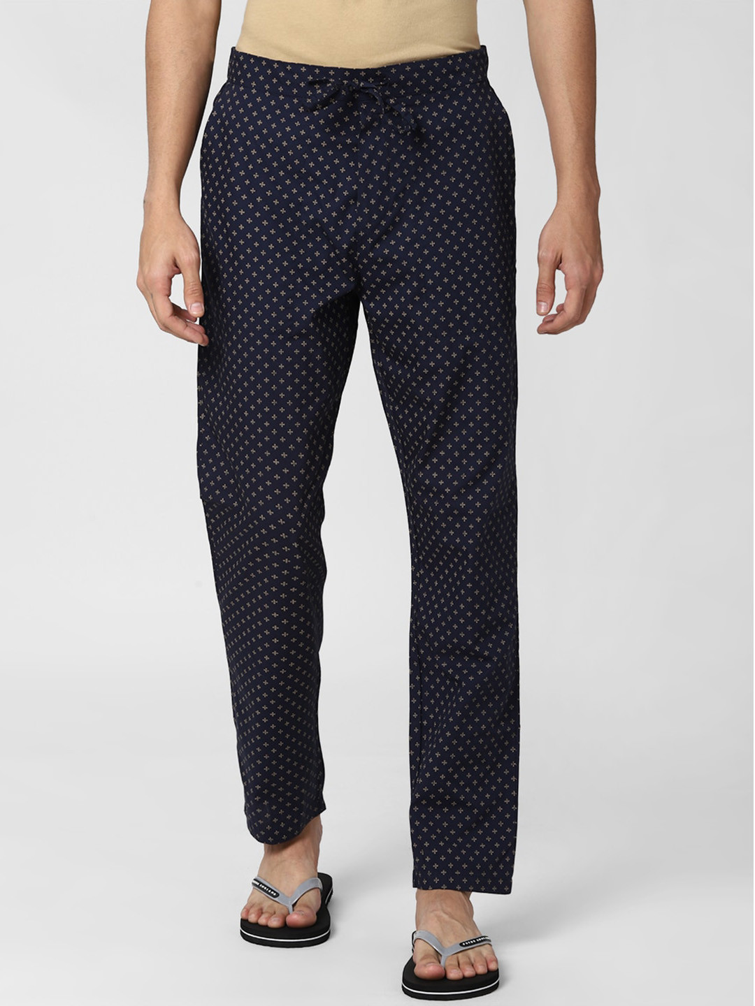 Peter England Men Navy Printed Lounge Pants