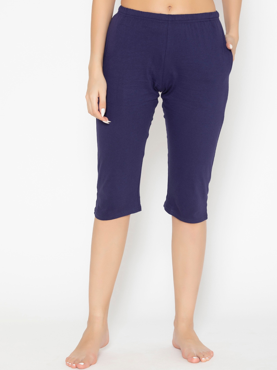 Vami Women Navy Blue Capris