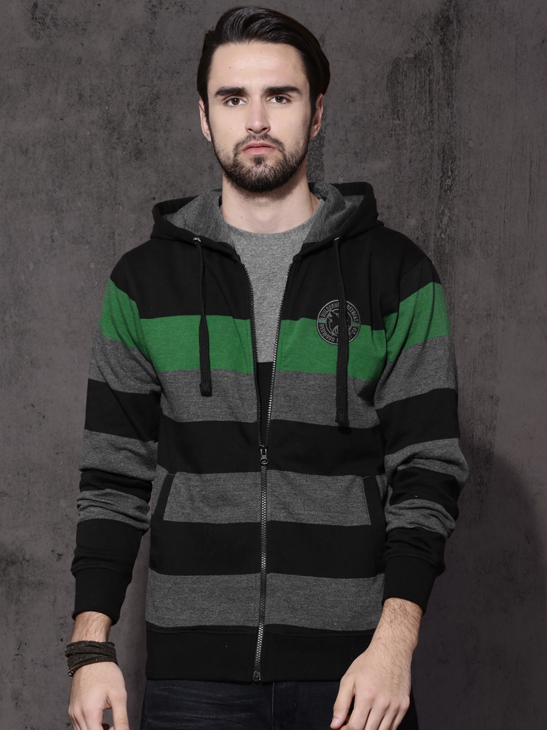 striped hooded sweatshirt