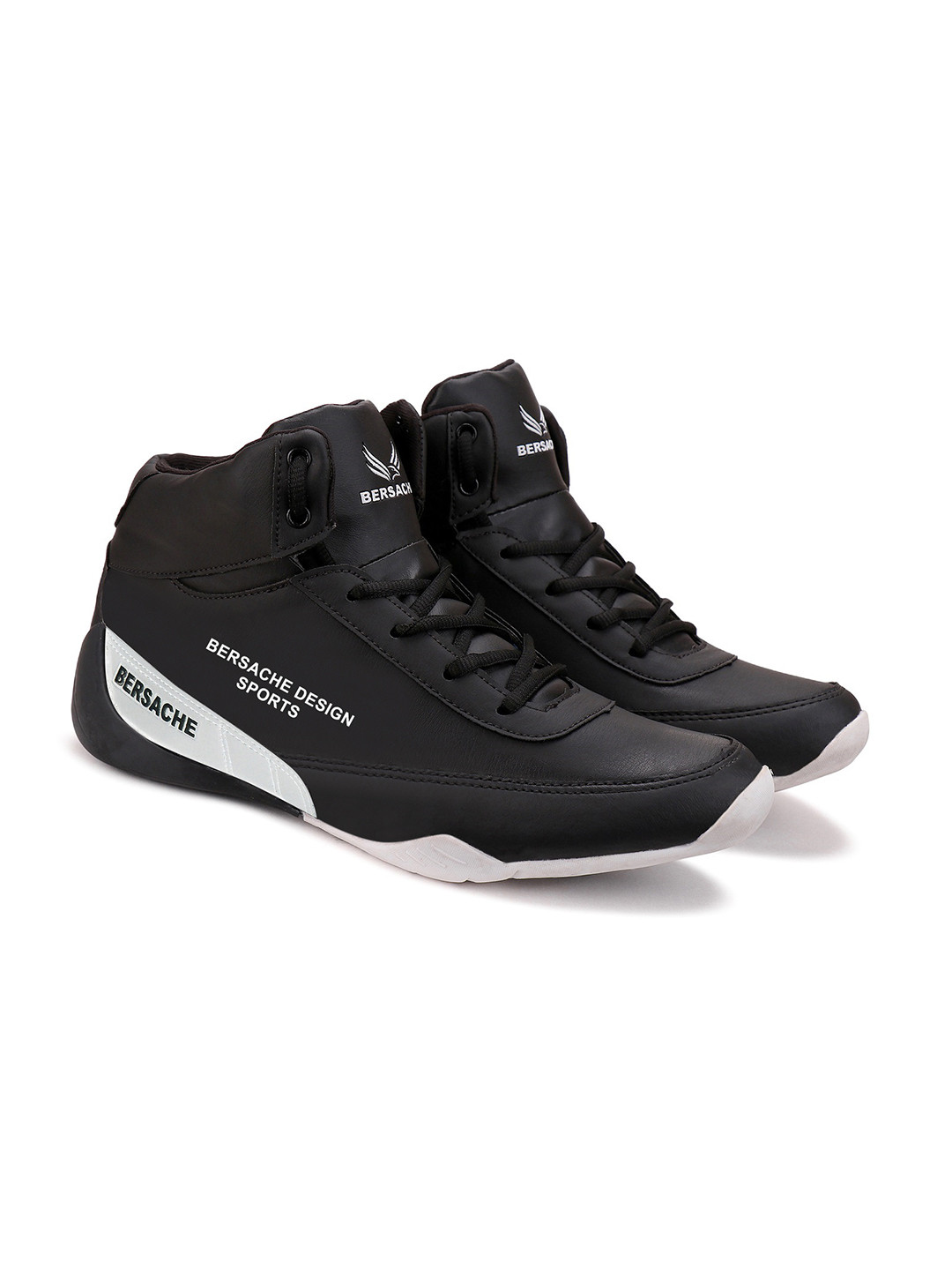 BERSACHE Men Black Mesh Running Shoes