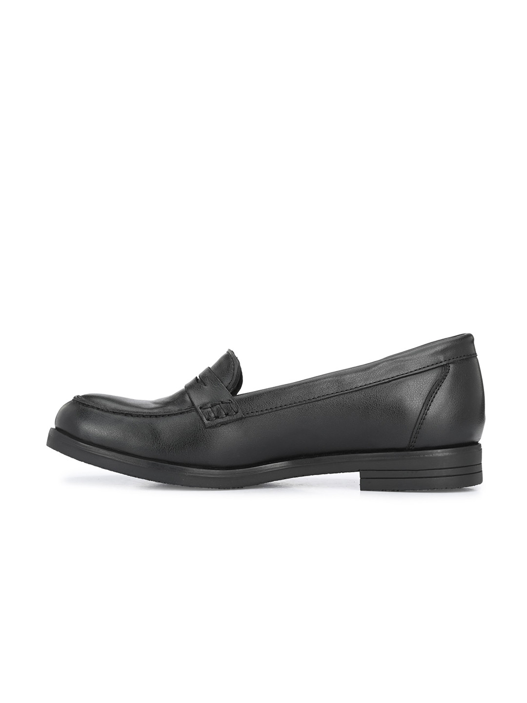 Delize Women Black Solid Formal Leather Slip-on's