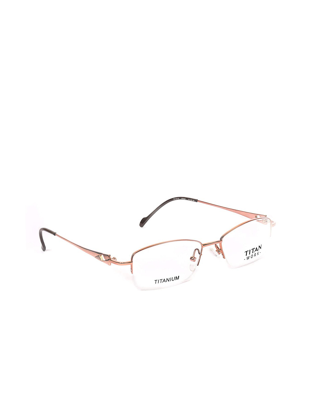 Titan Unisex Rose Gold Half Rim Rectangle Frames TW1019WHM2
