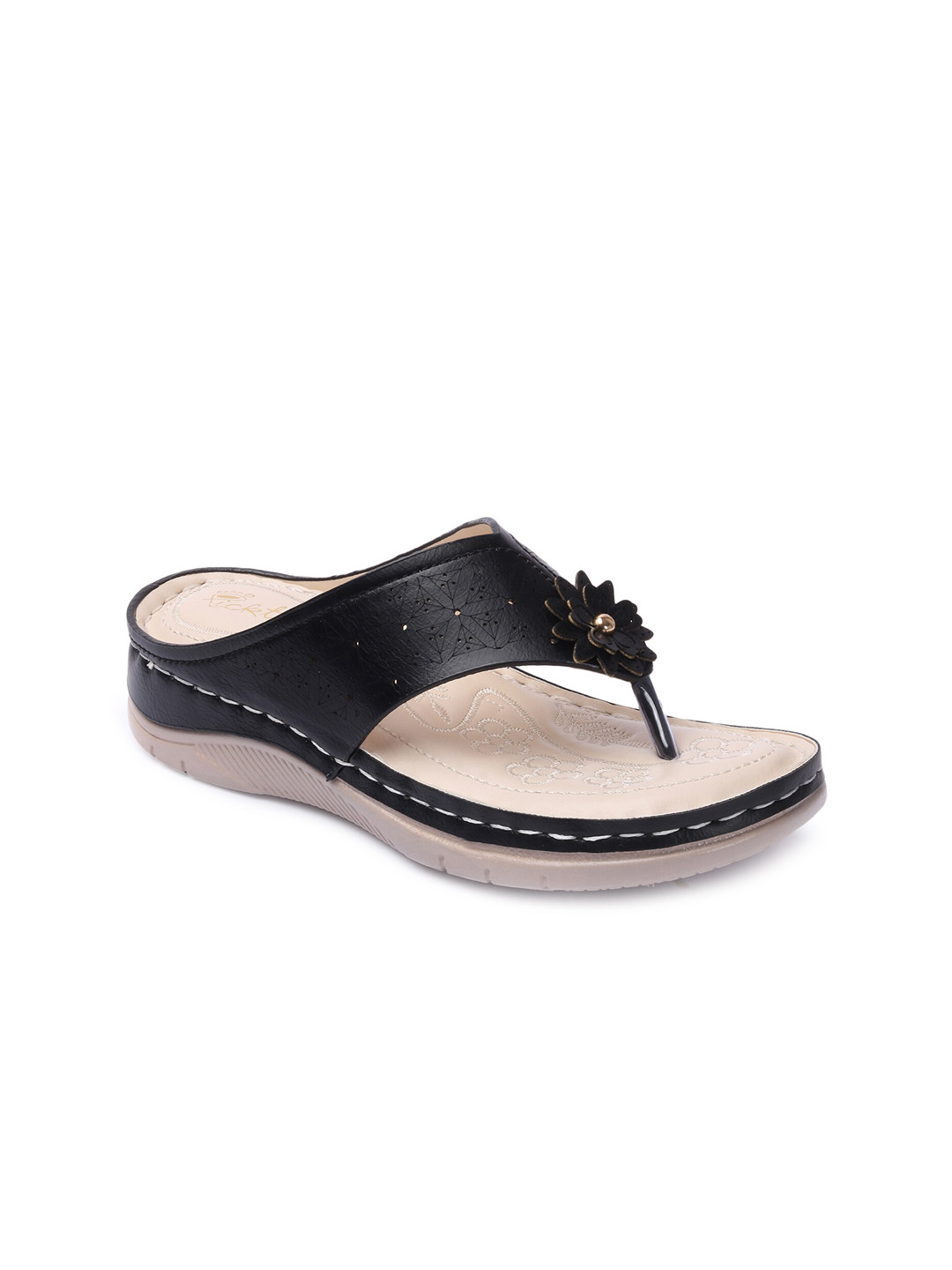 Picktoes Black Comfort Sandals