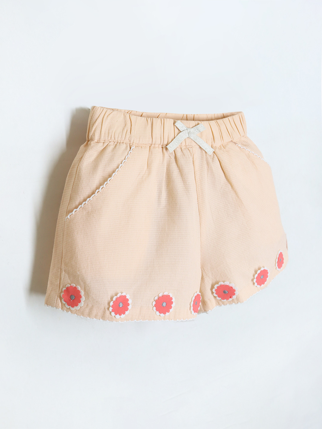 Cherry Crumble Girls Peach Cotton Chuckle Shorts