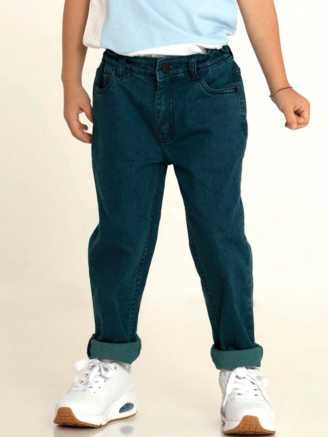 Cherry Crumble Boys Navy Blue Solid Cruise Denim Jeans