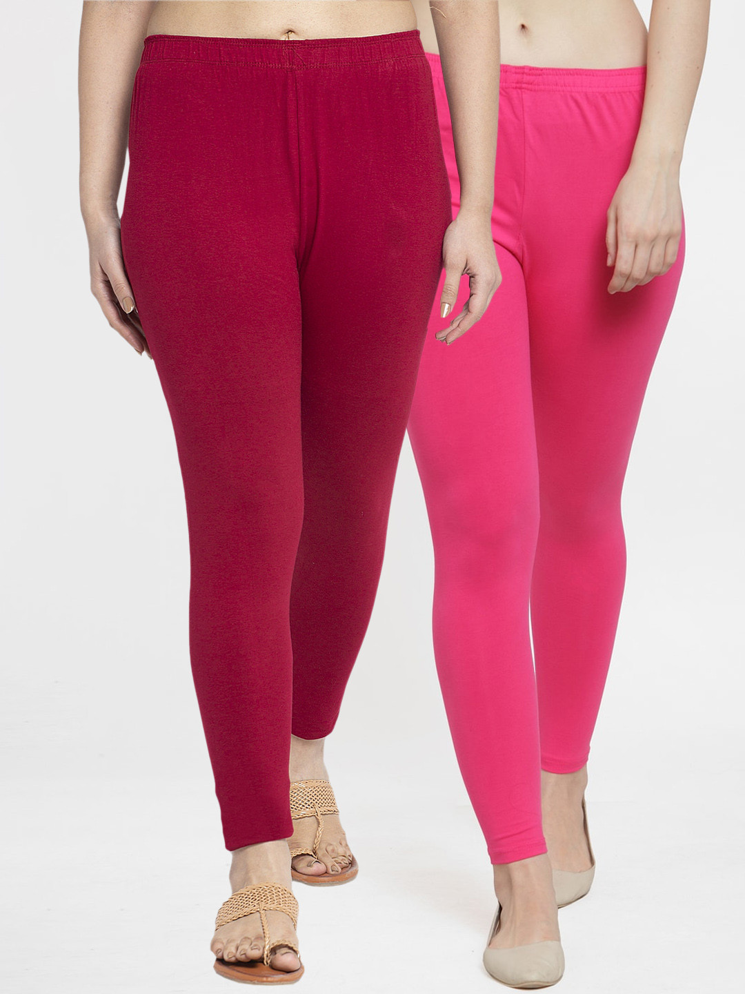 Jinfo Women Pack Of 2 Solid Ankle Length Leggings