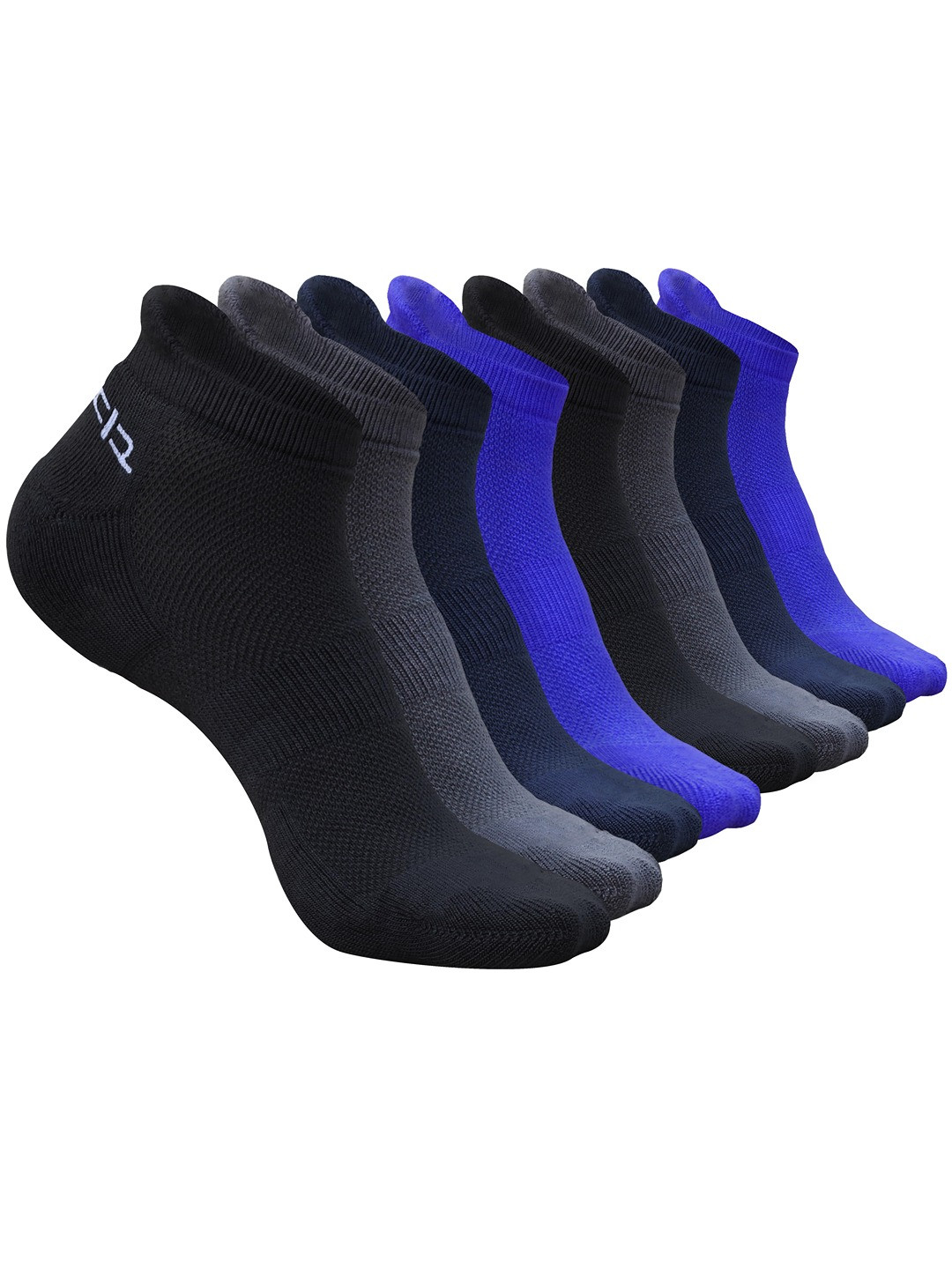 Heelium Men Pack of 8 Bamboo Super Soft & Odour-Free Breathable Ankle-Length Socks