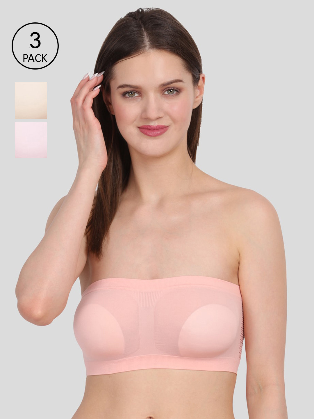 Amour Secret Women's Non-Padded Tube/Bandeau Bra Pack of 3
