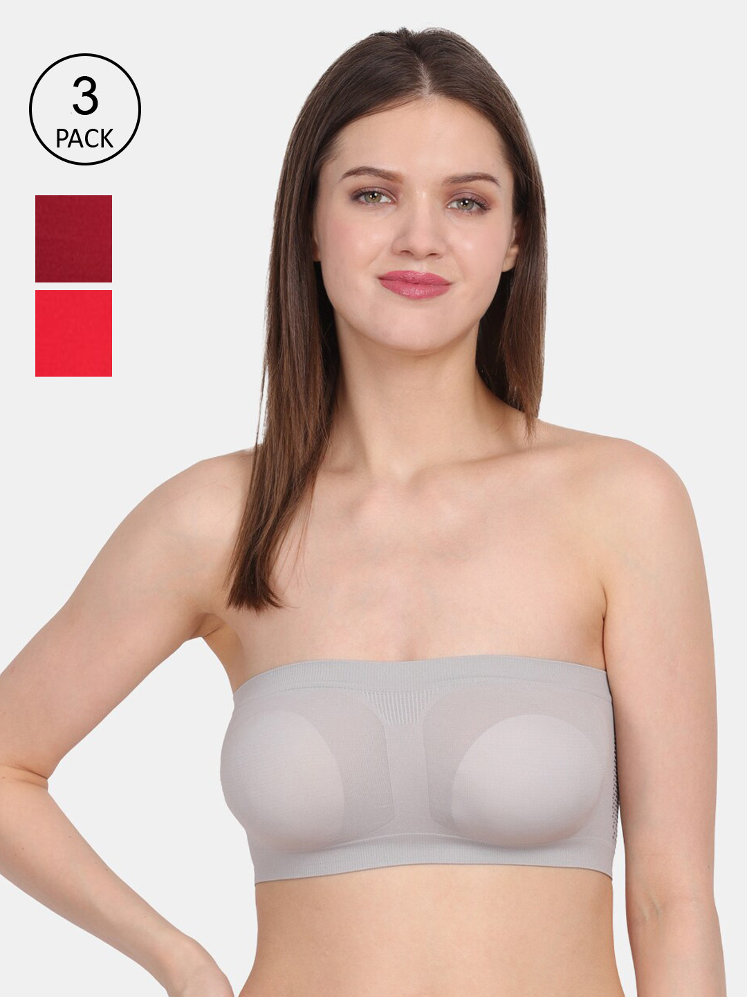 Amour Secret Women's Non-Padded Tube/Bandeau Bra TB022 Pack of 3