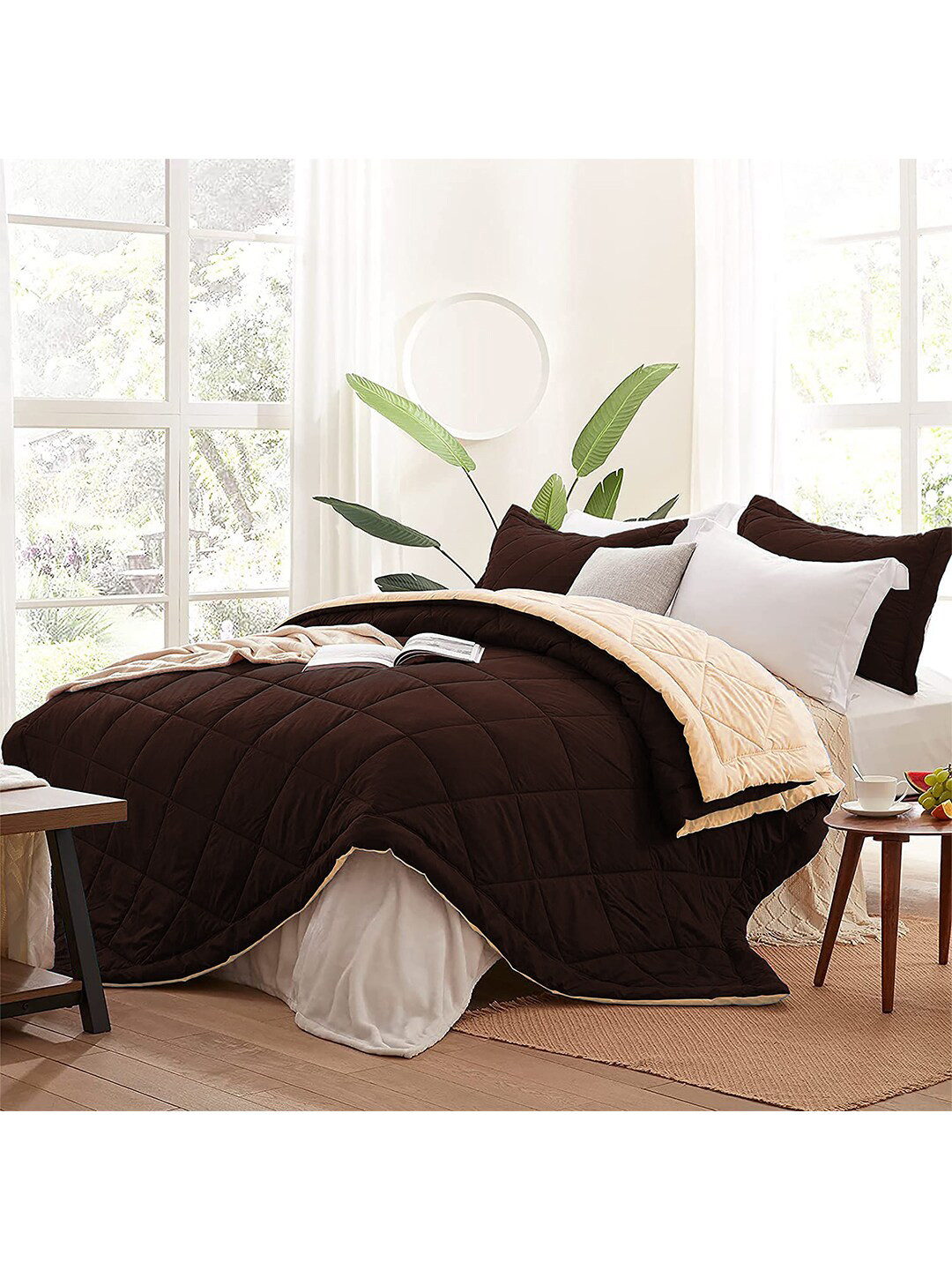 AEROHAVEN Unisex Coffee Brown Blankets Quilts and Dohars