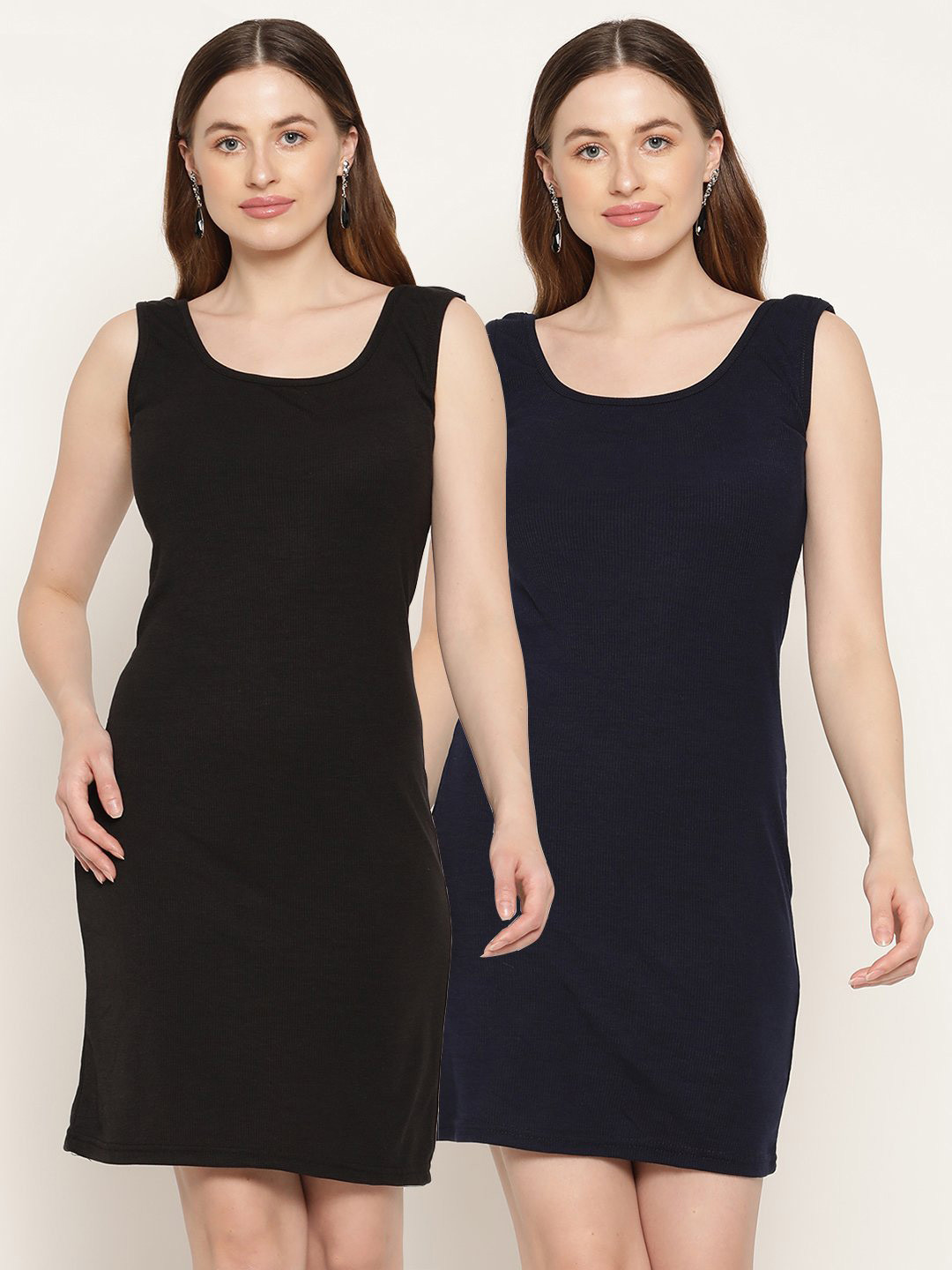 Miaz Lifestyle Black and Navy Blue Bodycon Dress