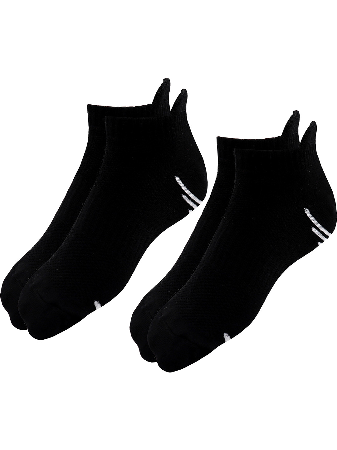 RC. ROYAL CLASS Men Pack Of 2 Black Assorted Cotton Ankle-Length Socks